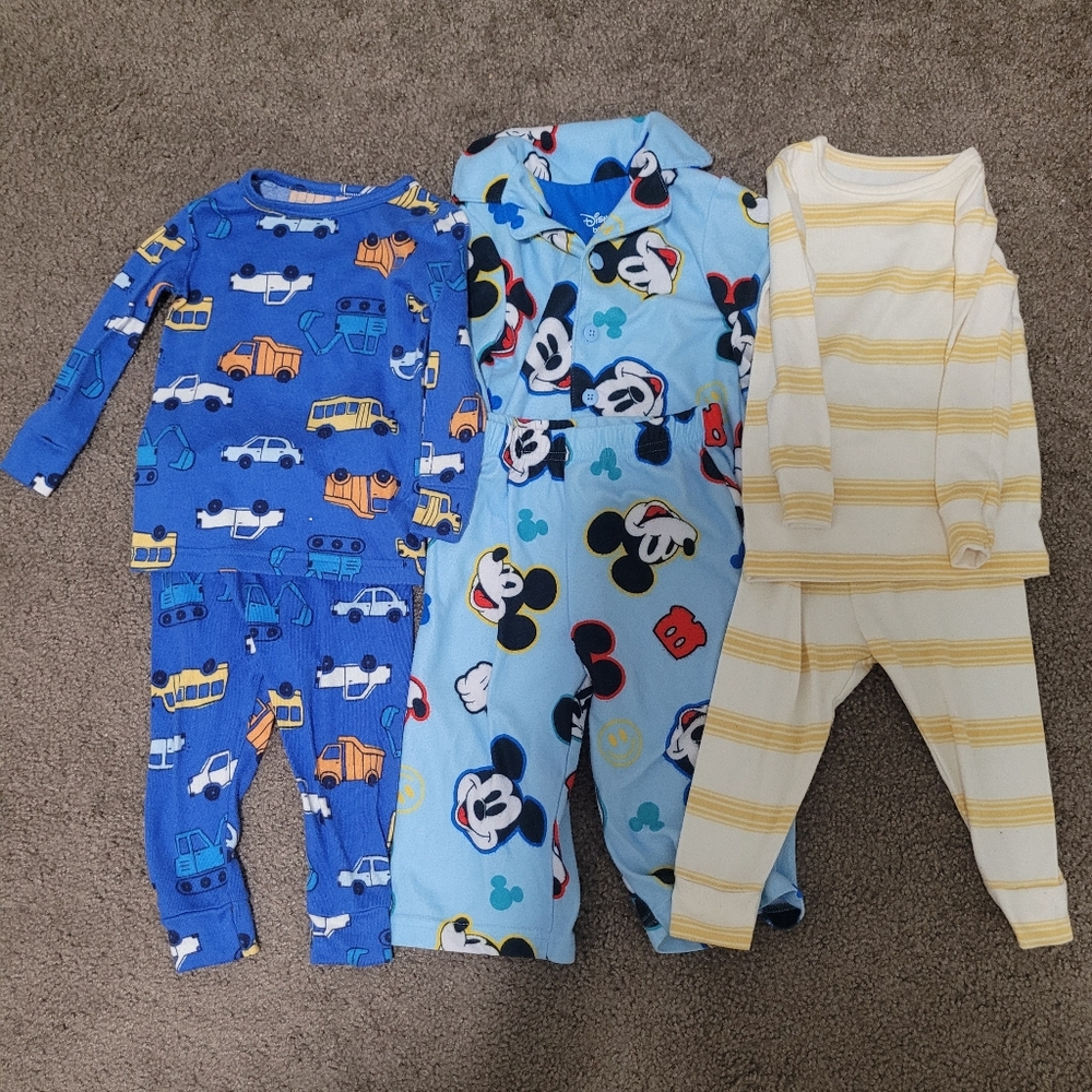 Baby Boy Pajamas Mickey Mouse.. Cars Clothing Bundle